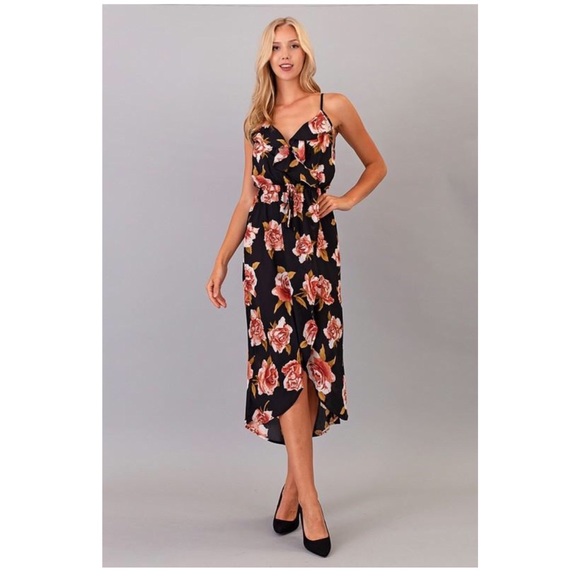 VALENTINA RUFFLE FLORAL MAXI WRAP DRESS - Picture 4 of 8